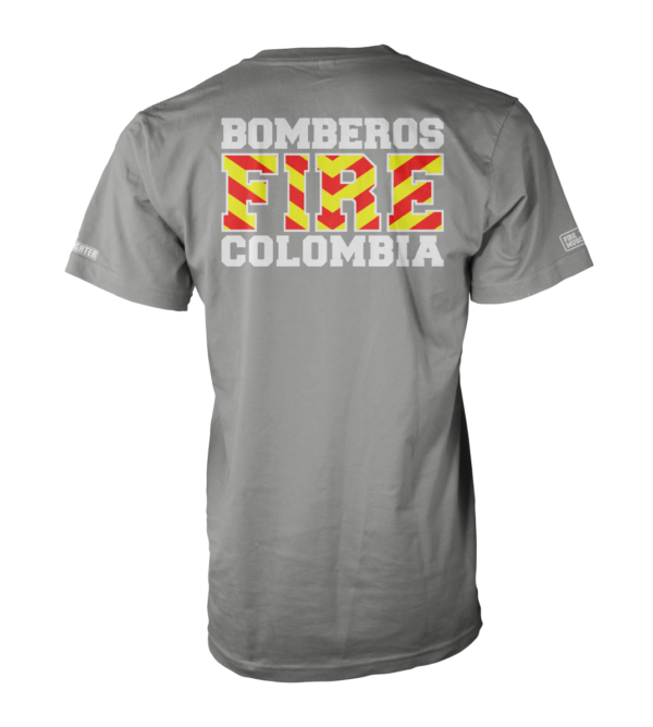 CAMISETA BOMBEROS COLOMBIA FIRE FRANJAS GRIS (CAMISETA)