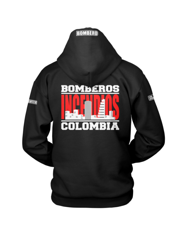 ESPALDA BOMBEROS COLOMBIA INCENDIOS NEGRO (CAPOTA )